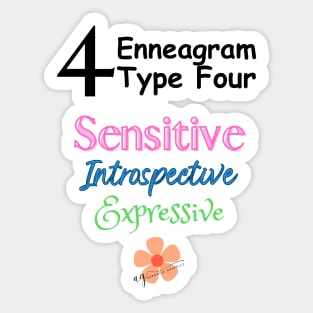 4 Enneagram Type Four Sensitive Introspective Expressive Sticker